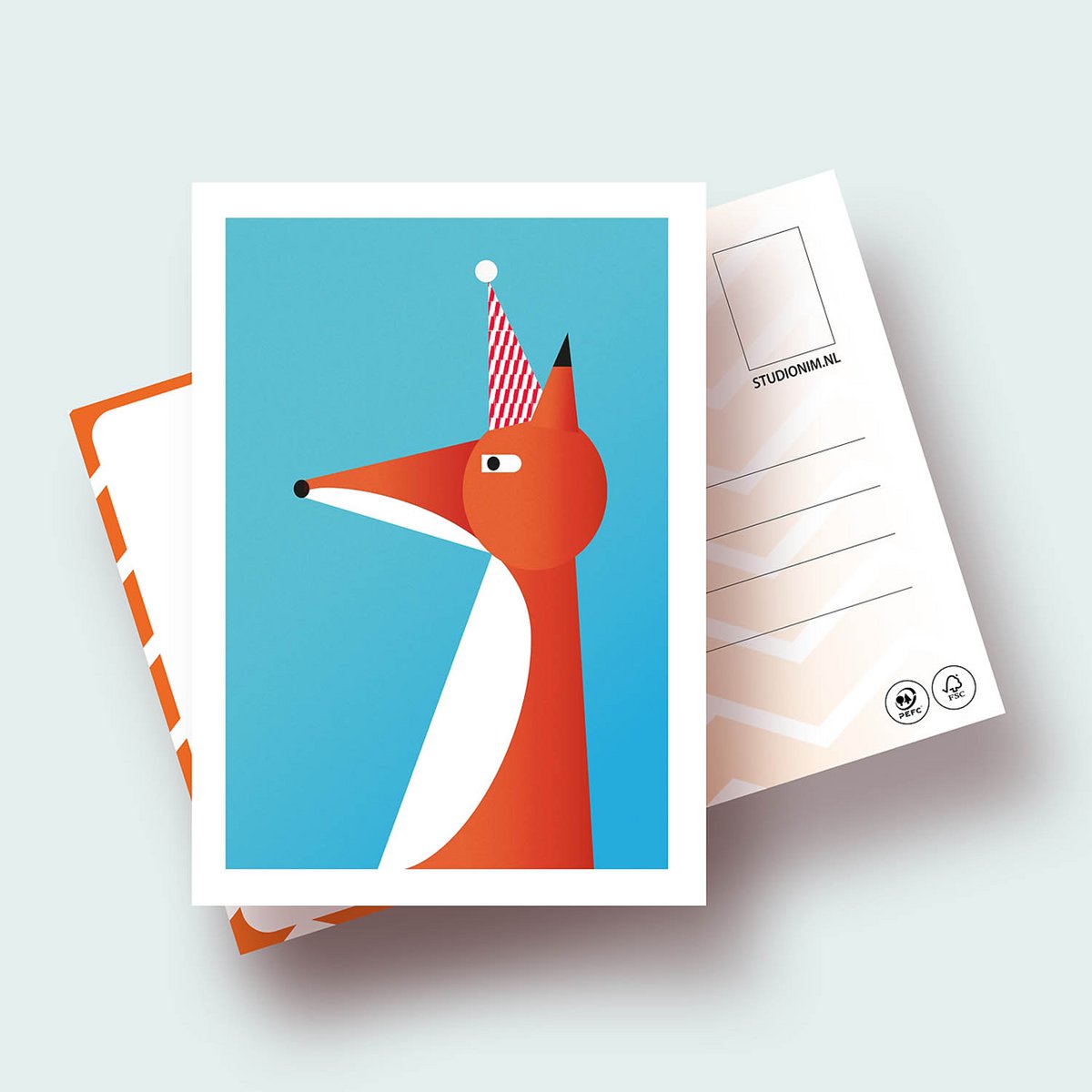 PARTY FOX | FSC® postcards | Dutch Design