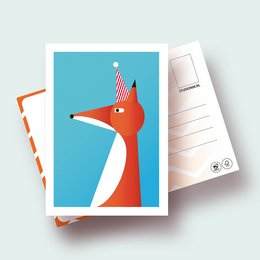 PARTY FOX | FSC® postcards | Dutch Design