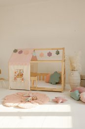 Canopy over bed in the shape of a house "Pink", baby crib house, Decoration for boys's room, personalized baby houses baldachin