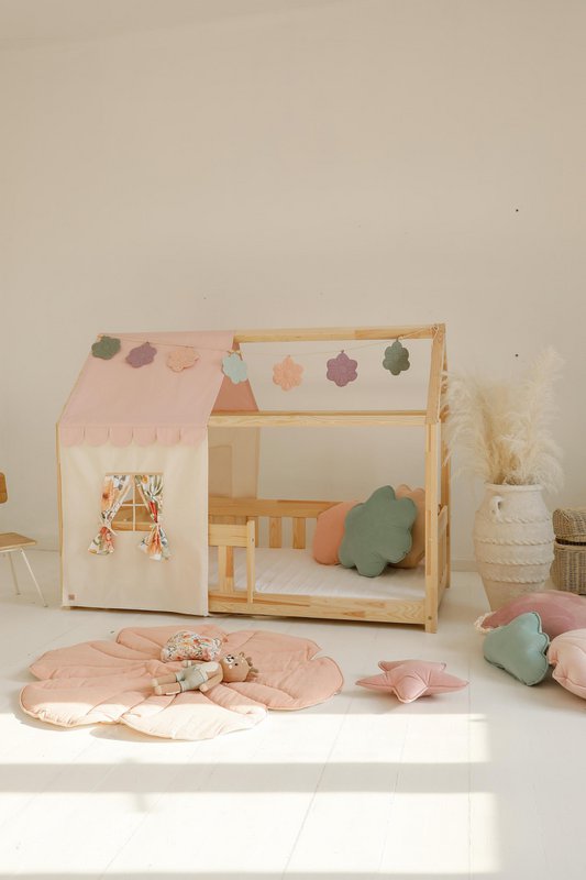 Canopy over bed in the shape of a house "Pink", baby crib house, Decoration for boys's room, personalized baby houses baldachin