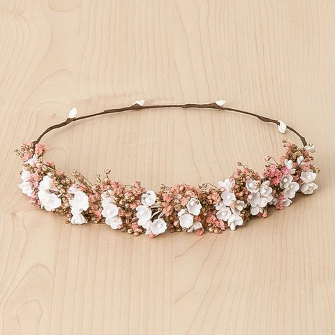 Half Haar Krans Bloem Mini Met Paniculata En Rafia
