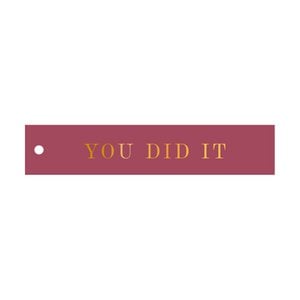 Cadeaulabel You did it - rechthoek (met goudfolie)