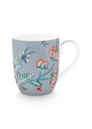 Set/2 Mugs Small Flower Festival Light Blue 145ml