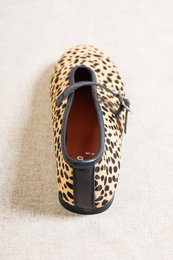 LIZA CHEETAH – Hair-On-Leder-Mary-Jane-Ballerinas