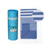 TOWEL TO GO MALIBU Cotton Beach Towel 180x100 cm | Quick Dry Pool Towel | Blue | with Gift Box