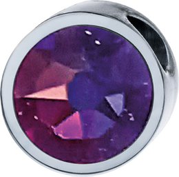 PURE pendant round, 6mm, with a stone in a color of your choice, made of stainless steel