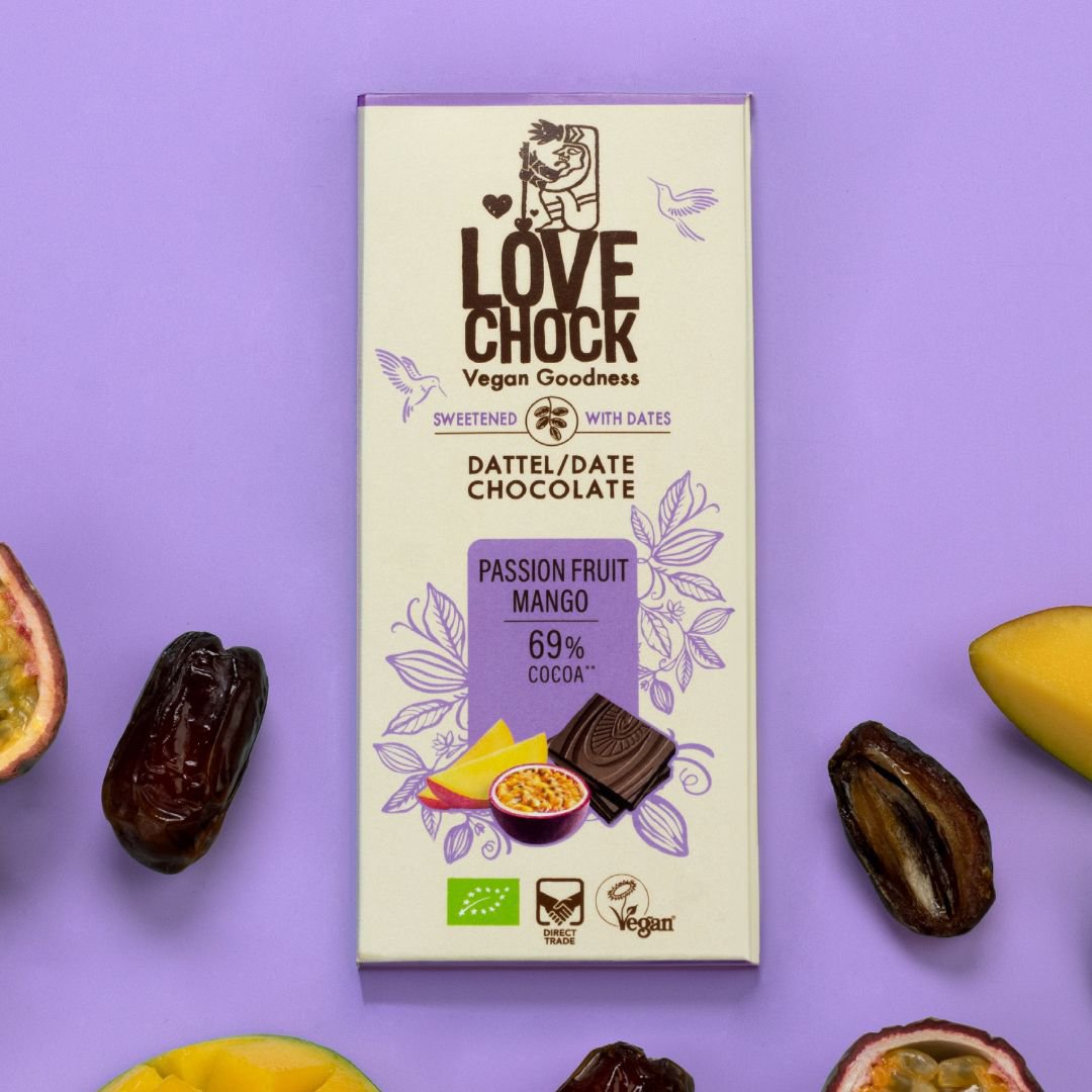 Pakke med dadelsødet chokolade - økologisk & vegansk