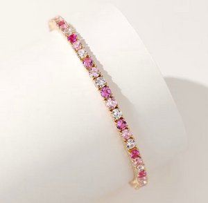 Oogverblindende roze Ombré-tennisarmband