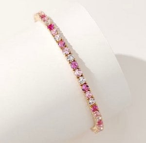 Oogverblindende roze Ombré-tennisarmband