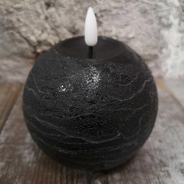 Candl LED bolkrs.+timer black 10cm (79011)