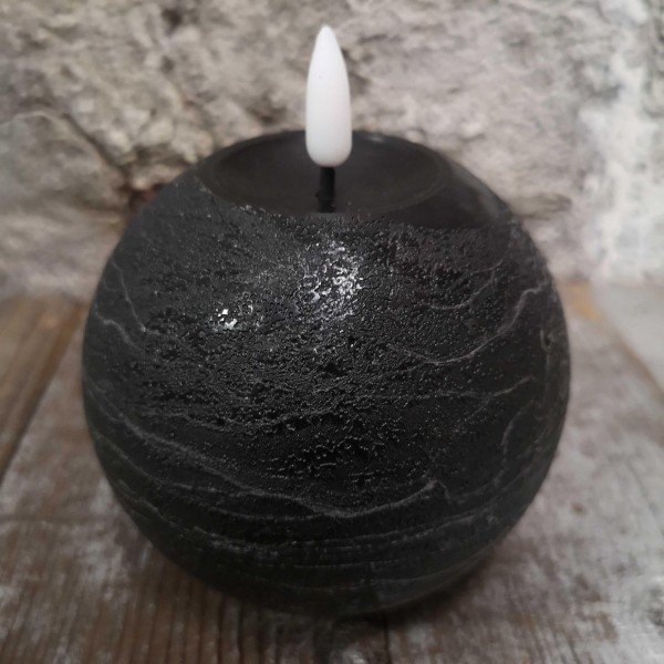 Candl LED bolkrs.+timer black 10cm (79011)