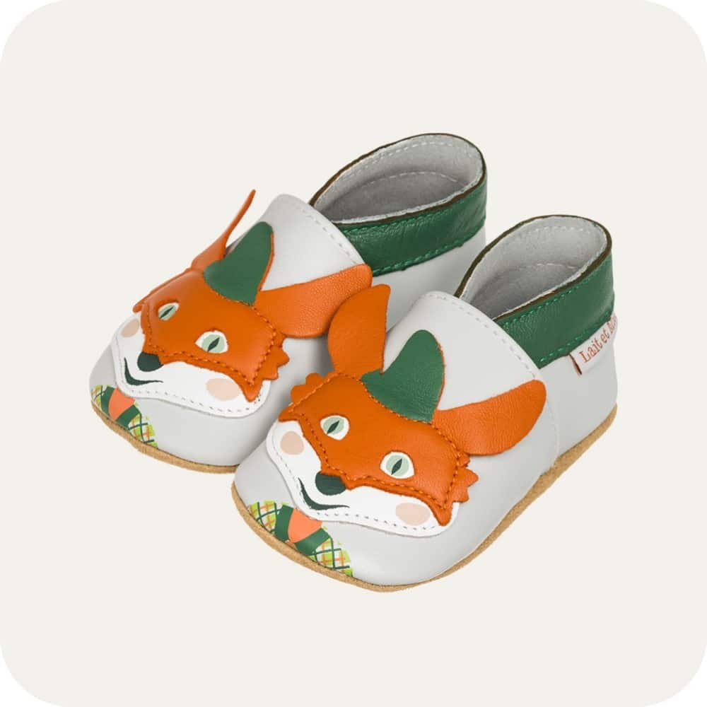 Pantuflas de bebé de piel suave Robin Hood Fox