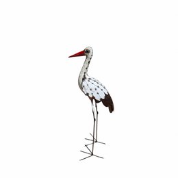 METAL NATURAL- WHITE LARGE STORK BIRD