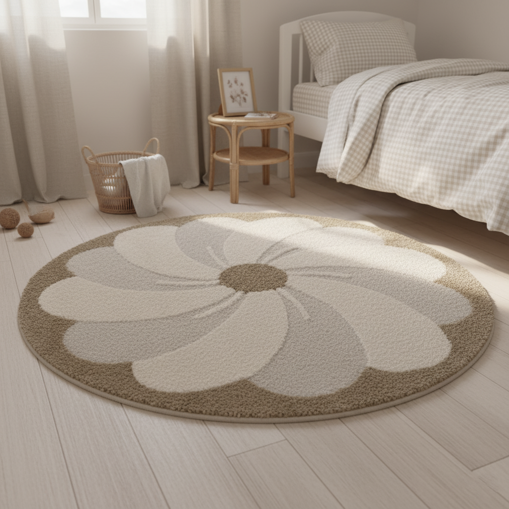 ELSA round flower children's rug