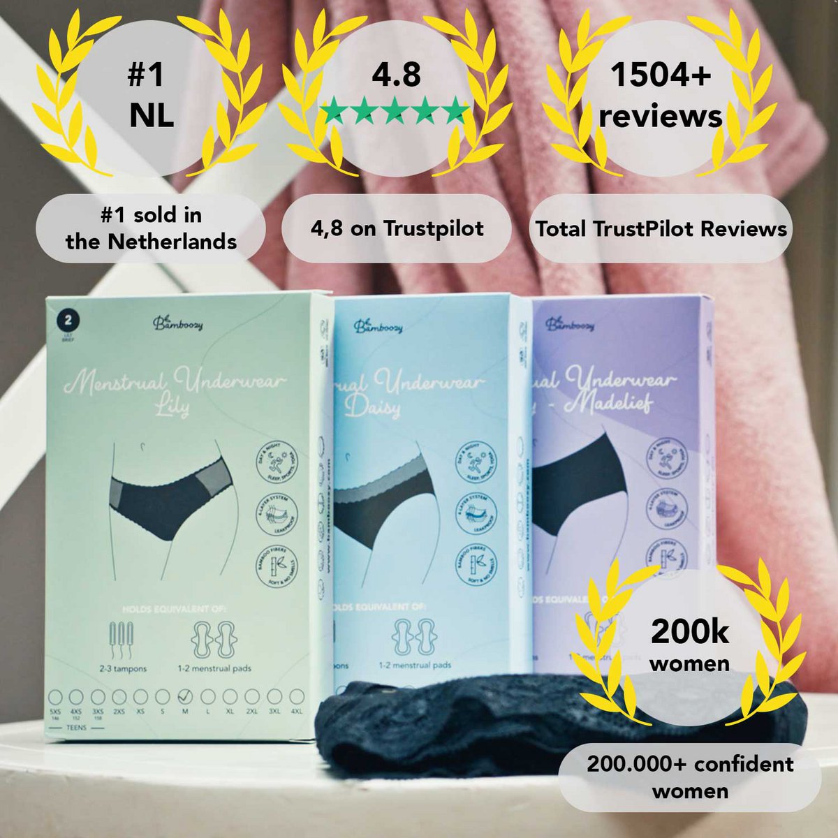Bamboozy Menstrual Underwear Style 5 Mary/Madelief