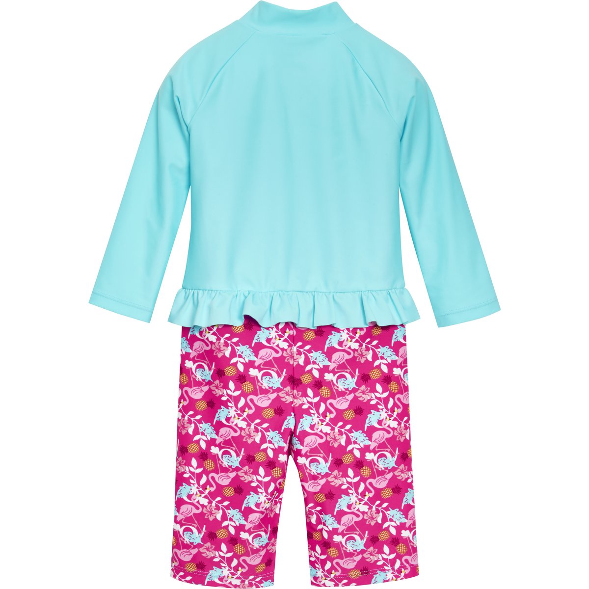 UV-Protection suit flamingo long sleeve - turquoise