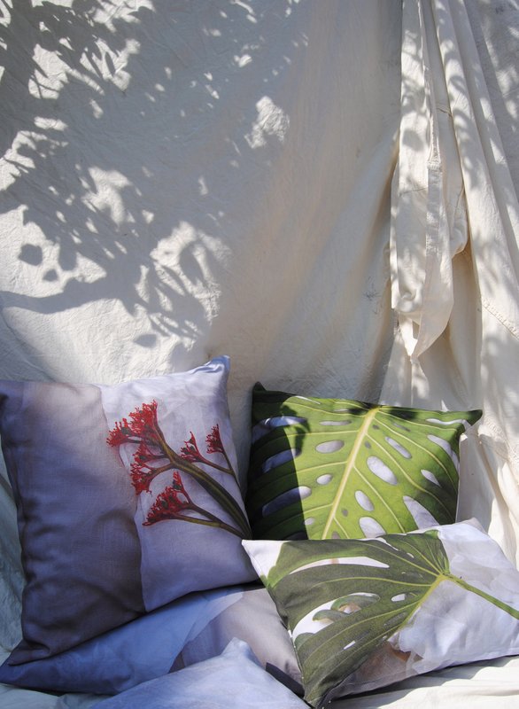 Cloudy Monstera - outdoor pillow + filling