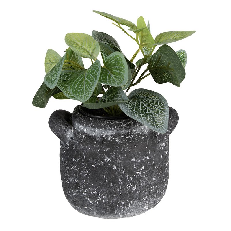 Flowerpot 17x15x13 cm Gray Stone Home Decoration