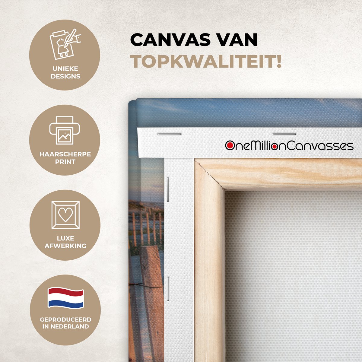 Leinwand Malerei - Wanddekoration - Strand - Meer - Dune - Sonnenuntergang - Landschaft