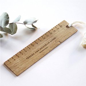 Upcycled solid wood ruler / bookmark - Draw a new line