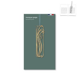 metal bookmark with ribbon - art nouveau "reed"