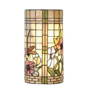 Wandlampe Tiffany 20x11x36 cm Beige grüne Metallwandlampe