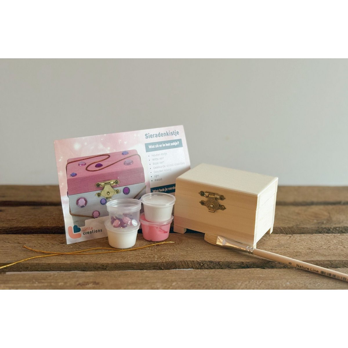 DIY Bastelset Schmuckkästchen Rosa/Weiß