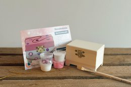 Kit fai da te portagioie rosa/bianco