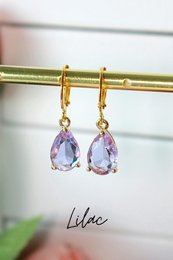 18K Rainbow Teardrop Hoops