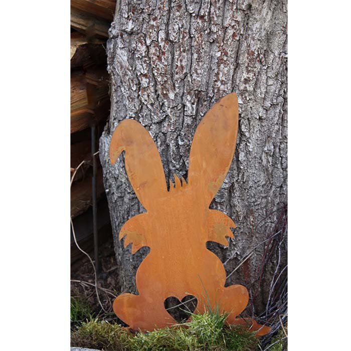 Easter decoration bunnies "Family Spoon" | Vintage metal garden decoration