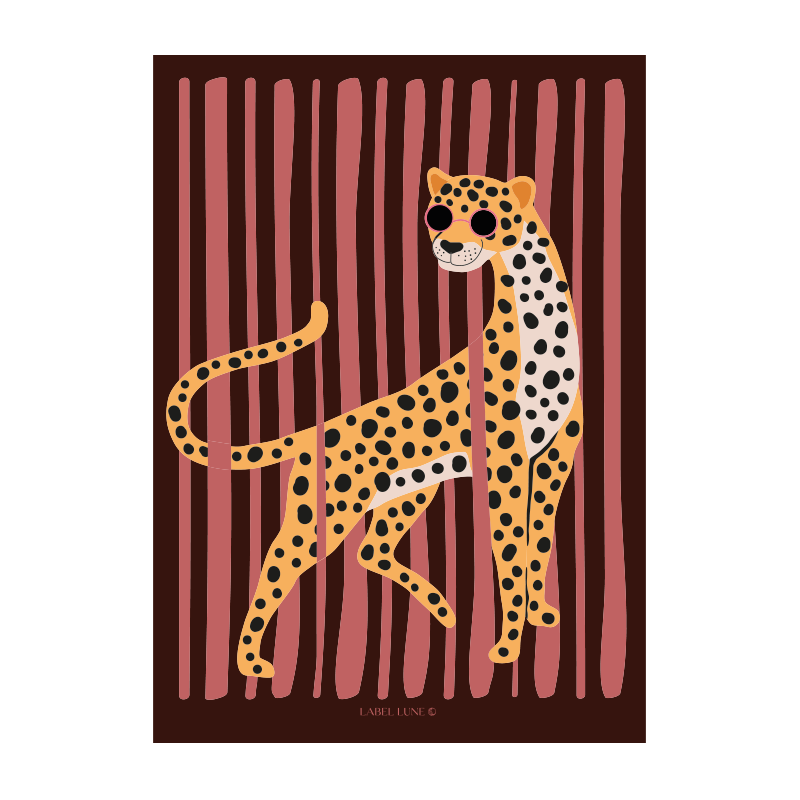 Plakat Børneværelse Leopard - Yala Pink