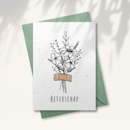Tarjeta de felicitación de papel con semillas - Que te mejores pronto