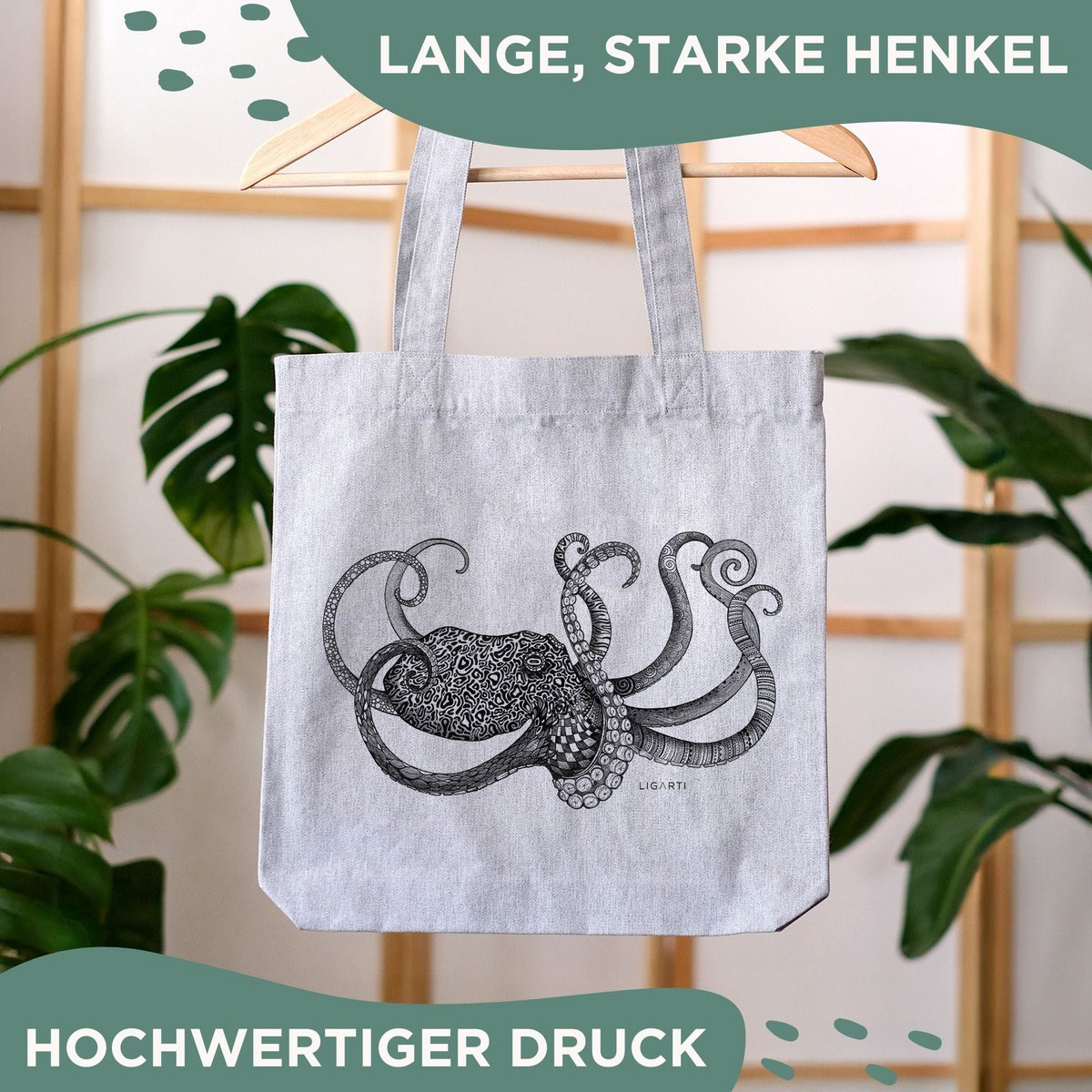 Burlap bag - octopus