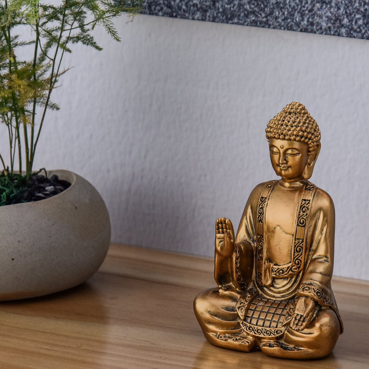 Statua di Bodhi in oro - Decorazione Zen e Feng Shui - Per creare un'atmosfera rilassante e spirituale - Idea regalo fortunata