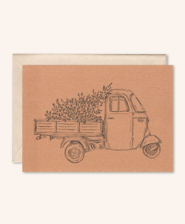 Carte durable + enveloppe | Sapin de Noël Van Ape | La pêche