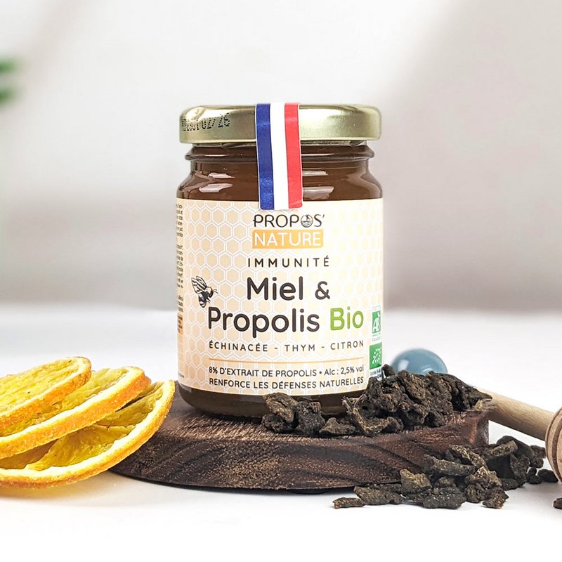 IMMUNITETSBLANDING HONNING, PROPOLIS, ECHINACEA, TIMAN OG ØKOLOGISK CITRON - 125G