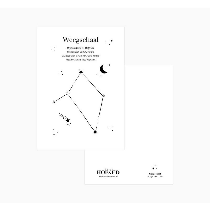 Ansichtkaart | Sterrenbeeld | Weegschaal