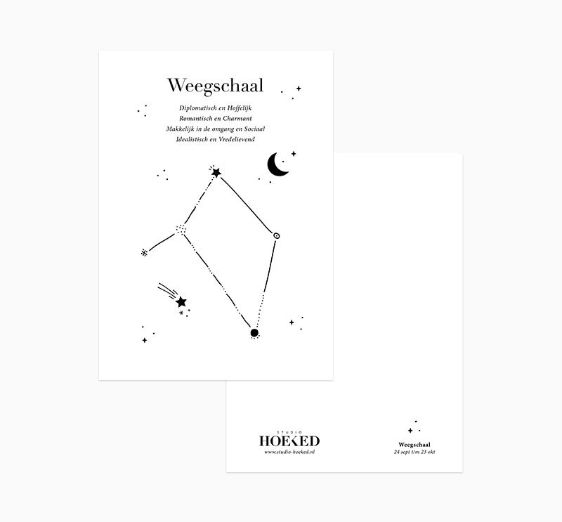 Ansichtkaart | Sterrenbeeld | Weegschaal
