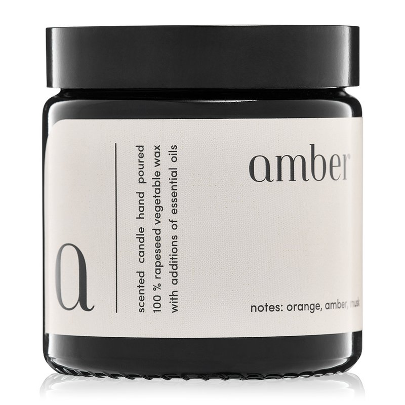 "Amber" duftlys 100% naturlig rapsvoks 120g