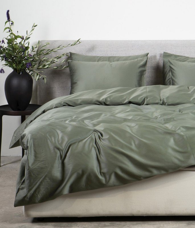Set biancheria da letto in raso Solid Green Tree