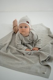DIEGO Babydecke – 100 % Merinowolle – grau