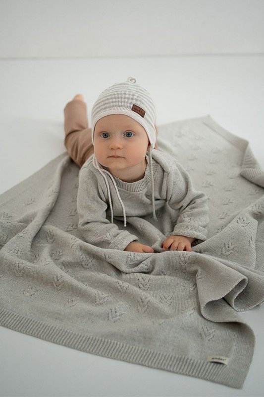 DIEGO baby blanket – 100% merino wool – gray