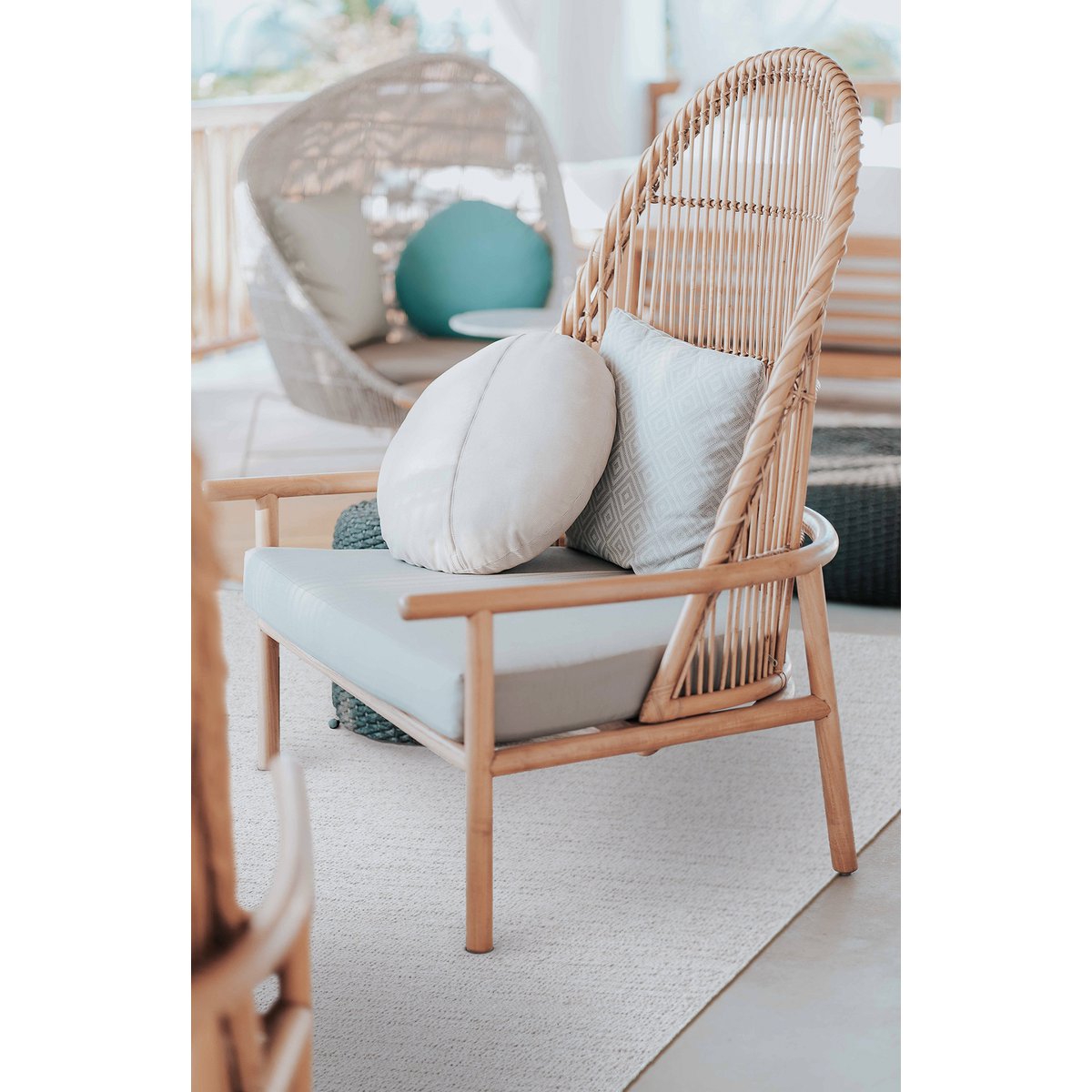 Tappeto per interni ed esterni, Antiscivolo - Uni Crema - 80 cm x 150 cm - Balcone Terrazza Cucina, Resistente ai raggi UV e alle intemperie, Tappeto da giardino moderno