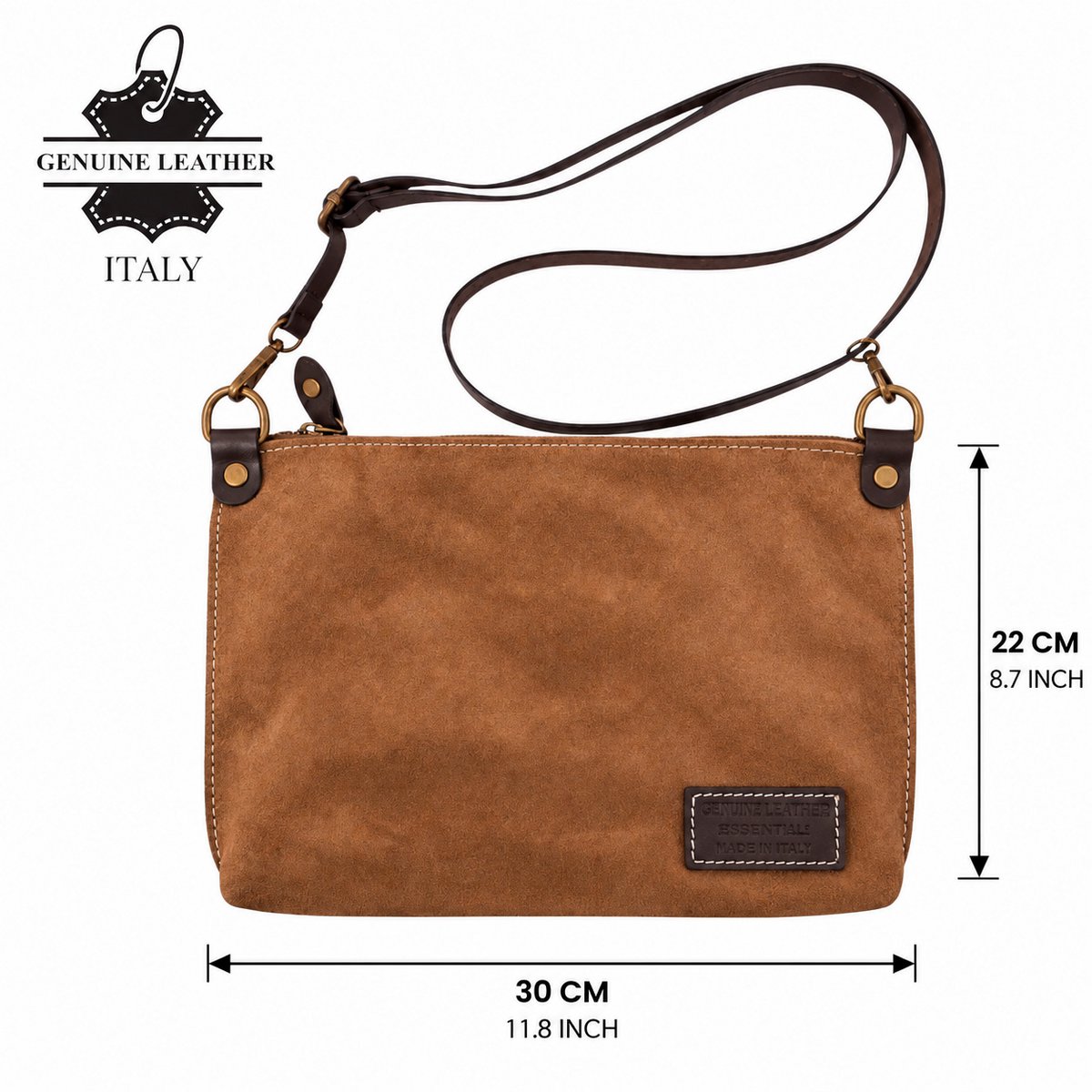 Bolso Bandolera Mujer en Piel de Serraje Universidad 58076