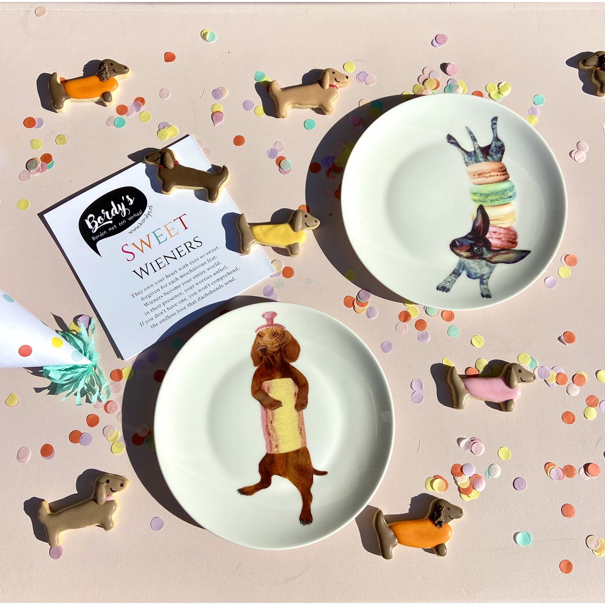 Sweet Wieners - Set of 6 pastry plates
