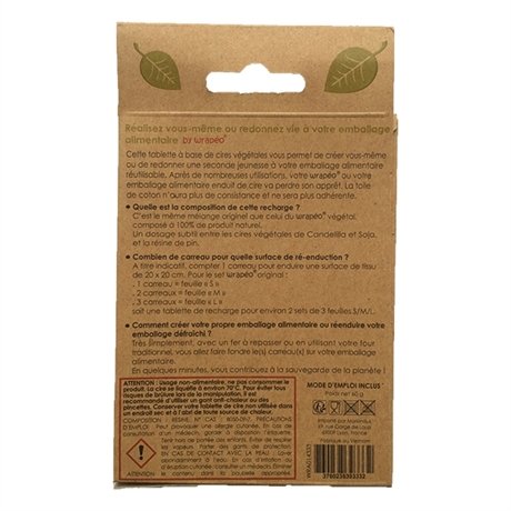 Pastilla de cera vegetal universal de wrapéo