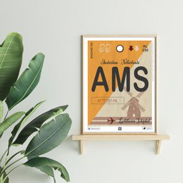 Cartel de destino de amsterdam