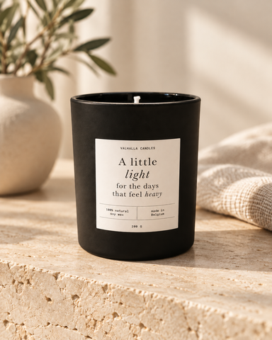 'A Little Light' comfort candle | black glass