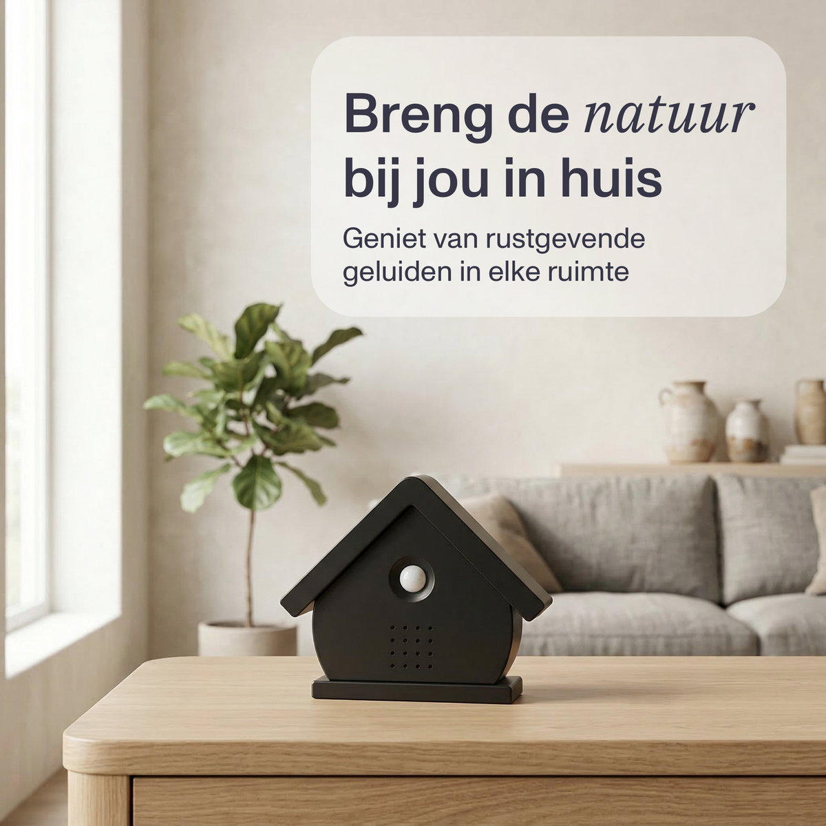 Nichoir Melodiez avec son - Boîte incl. Lumière LED, piles et 5 sons naturels d'oiseaux, d'océan et de jungle - Lumière de minuit