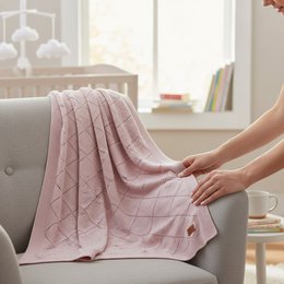 Nuvinokids® babytæppe, blød pink hjerter
